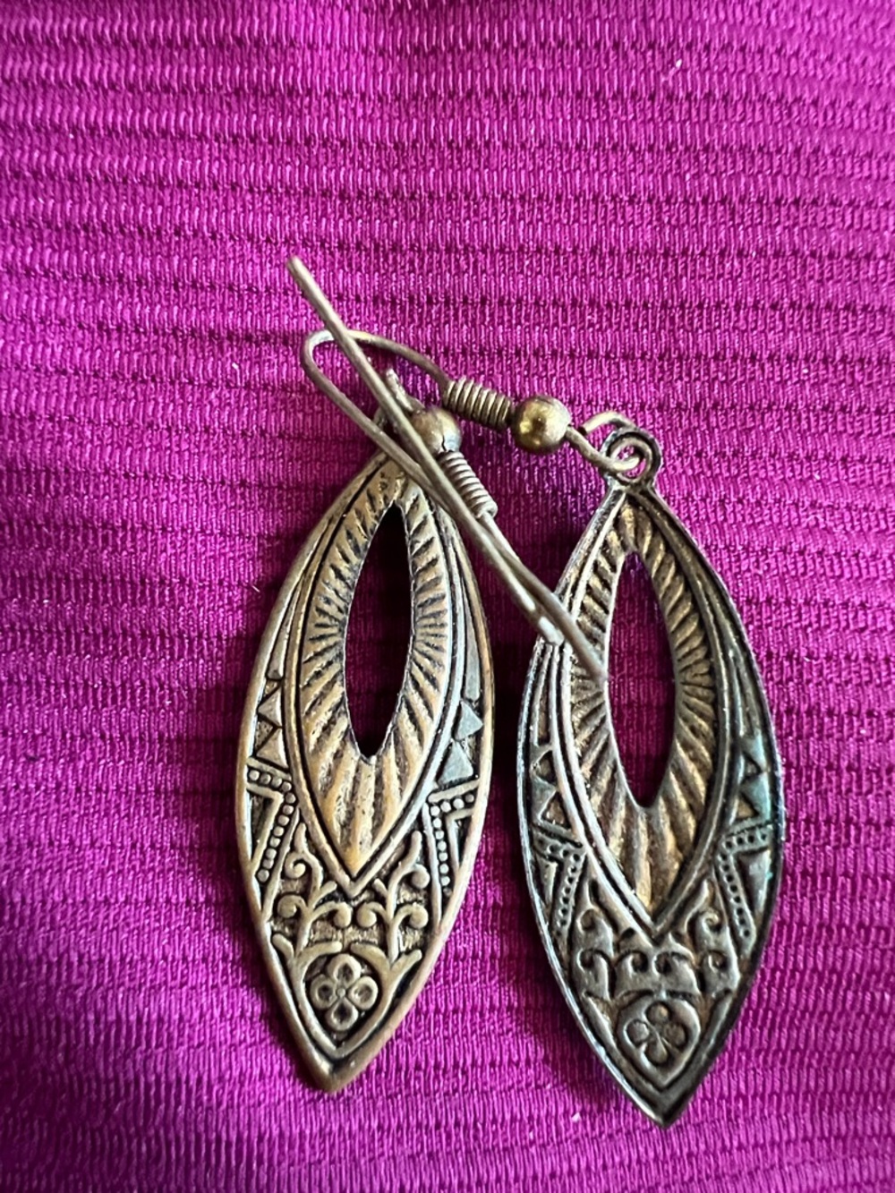 Vintage Filigree Teardrop Drop Earrings